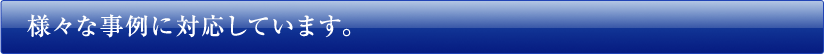 様々な事例に対応しています。